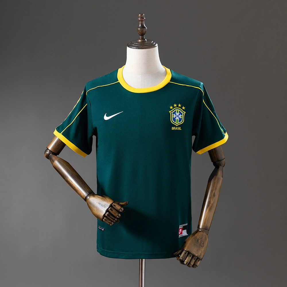 Brazil 1998 Goalkeeper Green Retro Jersey