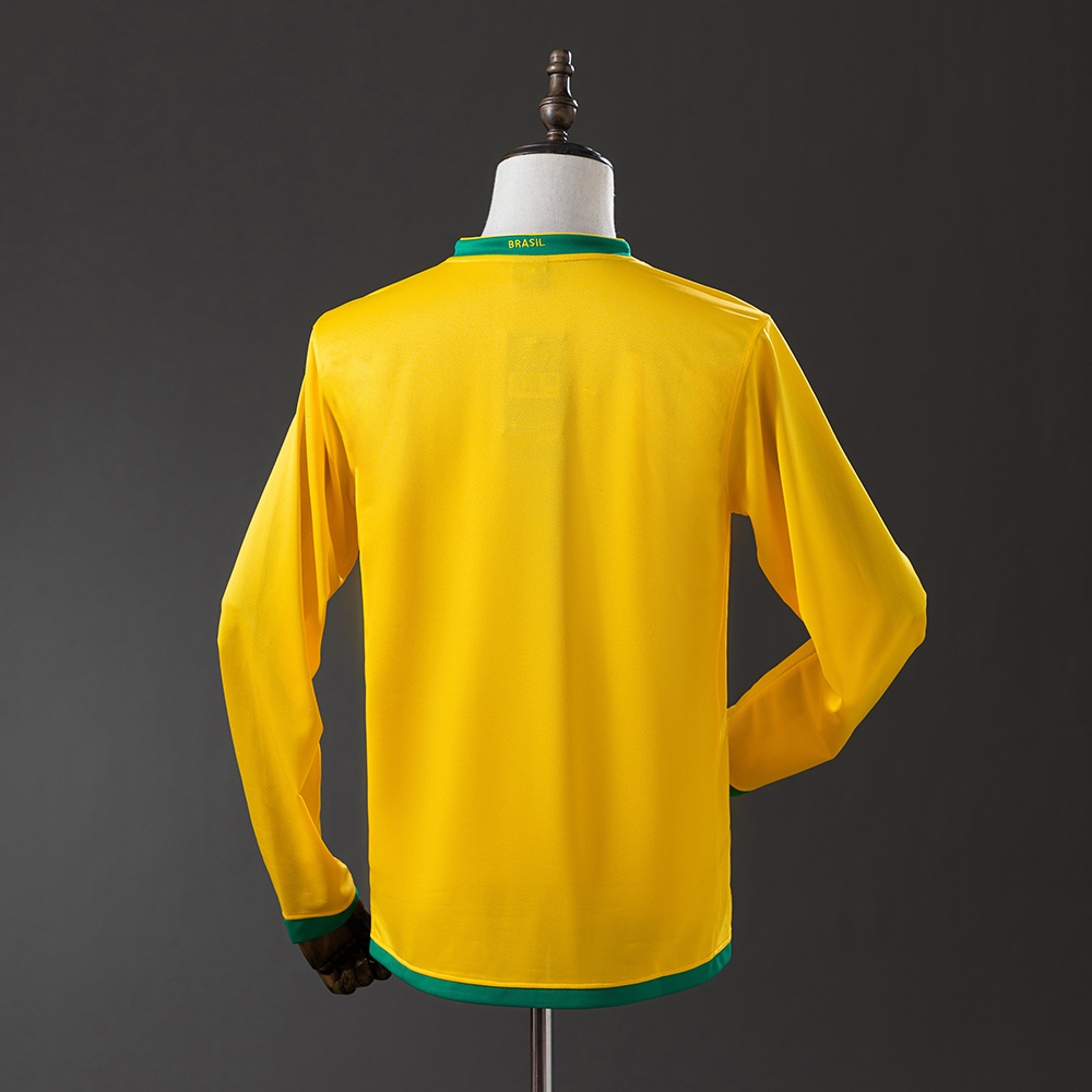 Brazil 2006 Home Long Sleeve Retro Jersey Foto 2