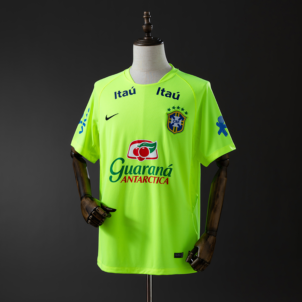 Brazil 2020 fluorescent green training suit Retro Jersey