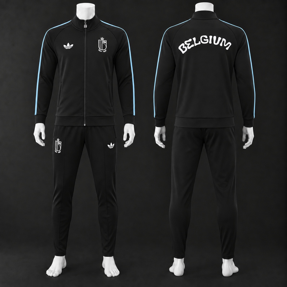 Belgium 26/27 Black Light Blue White Jacket Kit