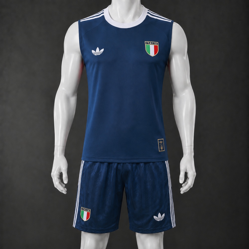 Italy 26/27 Navy White Training Vest kit