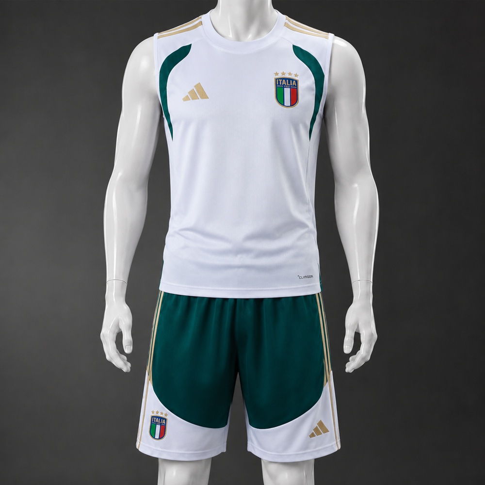 Italy 26/27 White Green Training Vest kit