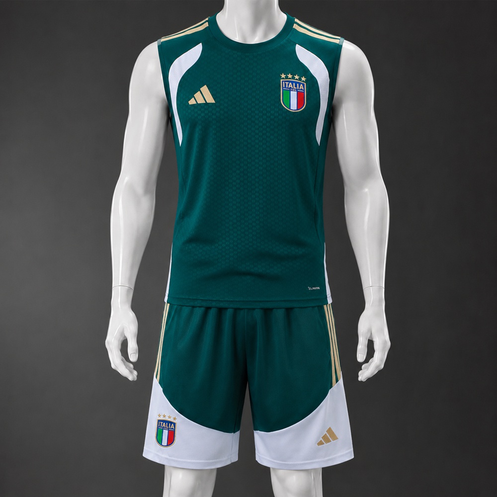 Italy 26/27 Green White Training Vest kit