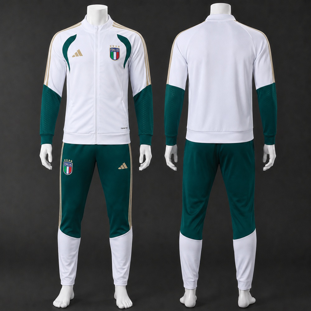 Italy 26/27 White Green & Gold Jacket Kit