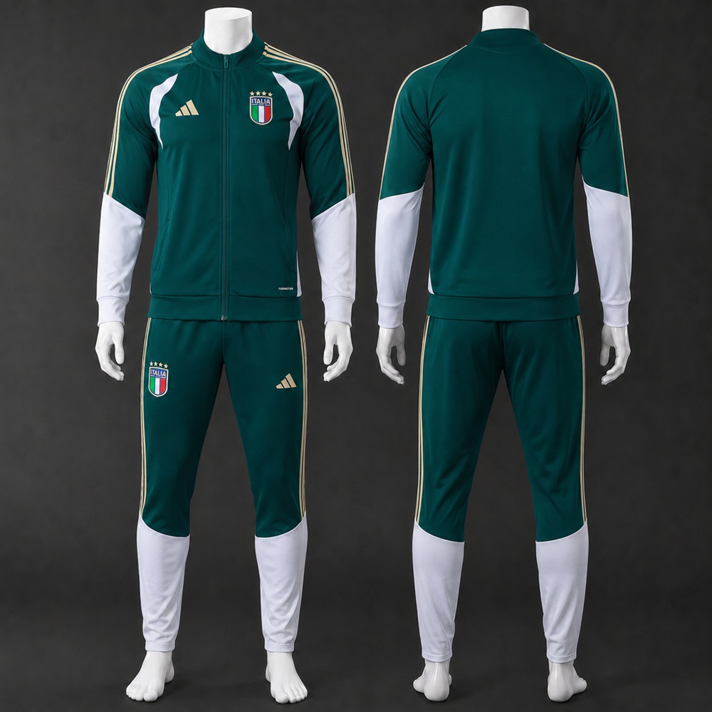 Italy 26/27 Dark Green and White Jacket Kit