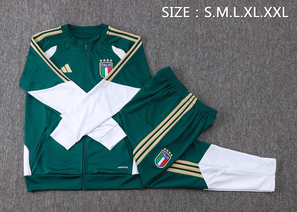 Italy 26/27 Dark Green and White Jacket Kit Foto 2
