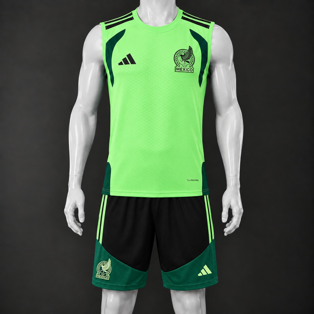 Mexico 26/27 Green Black Training Vest Set