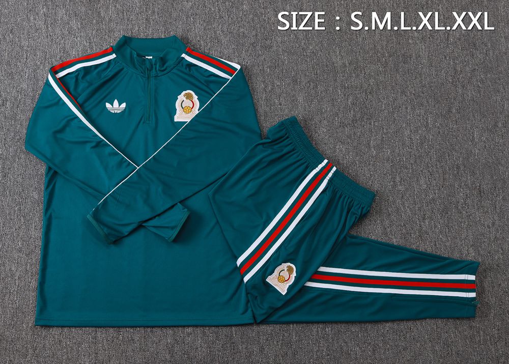 Mexico 26/27 Teal Green Retro Half Zip Tracksuit Foto 2