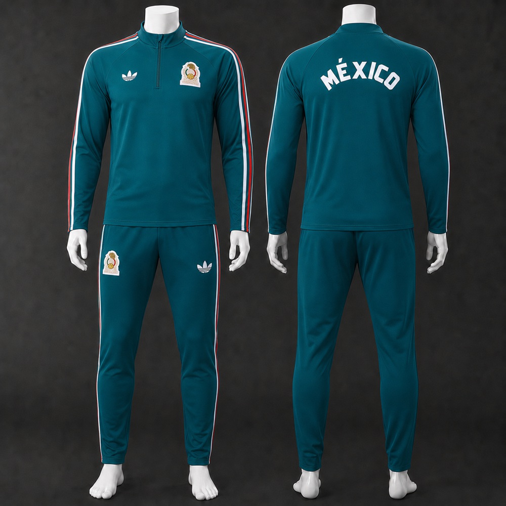 Mexico 26/27 Teal Green Retro Half Zip Tracksuit
