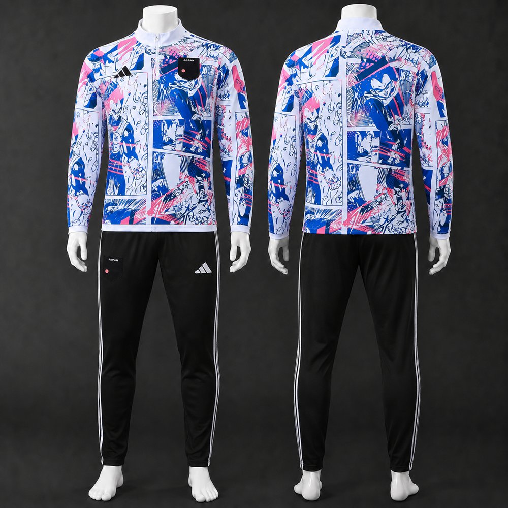 Japan 25/26 White Blue Pink Half Zip Tracksuit