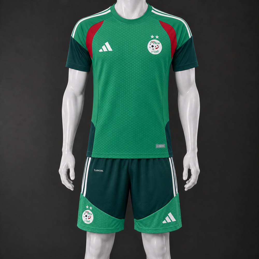 Algeria 26/27 green dark green red short-sleeve shorts set