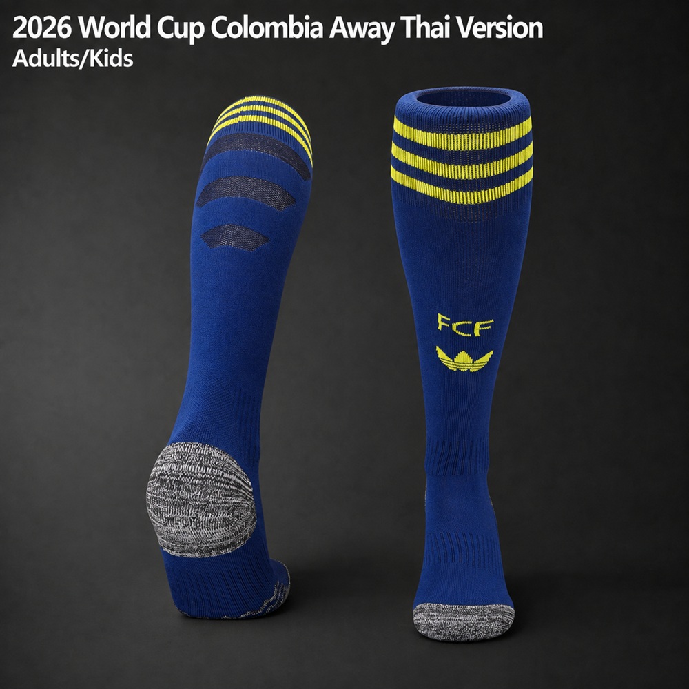 Colombia 2026 World Cup Away Thai Version Adults-Kids Blue Yellow