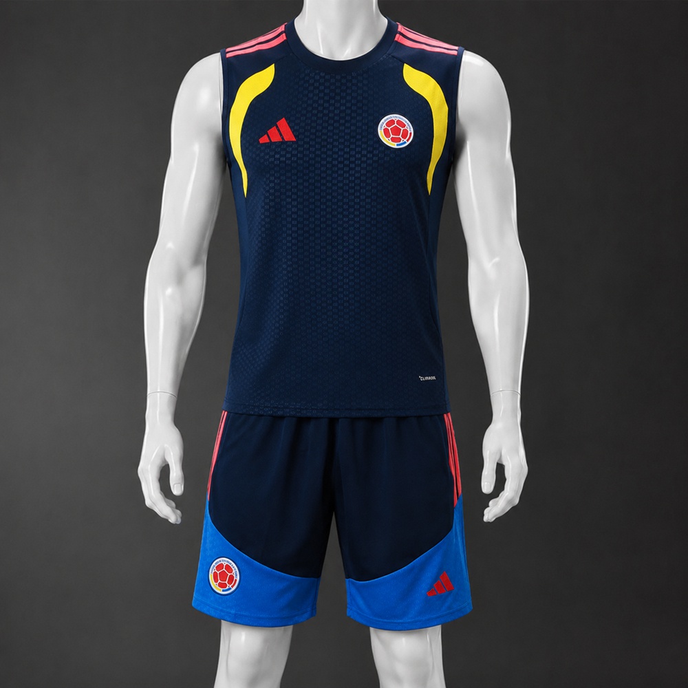 Colombia 26/27 Navy Blue Yellow Training Vest kit
