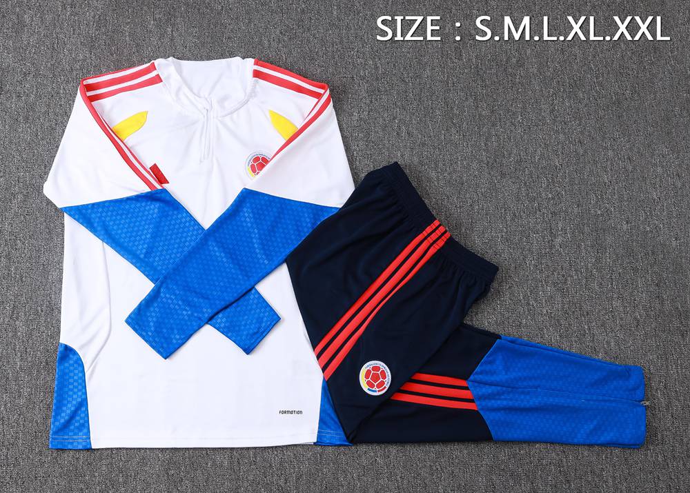 Colombia 26/27 White Navy Blue Half Zip Tracksuit Foto 2