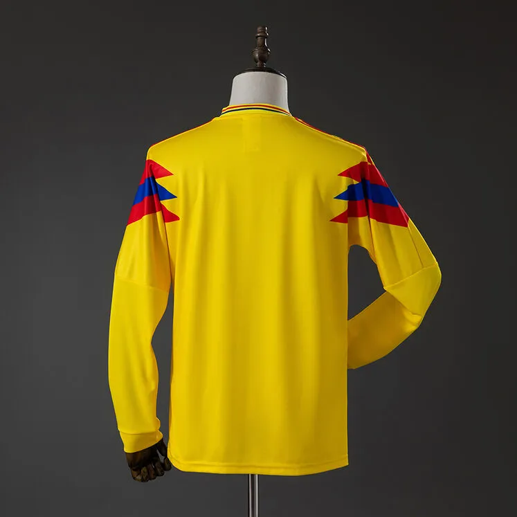 Colombia 1990 Originals Retro Home Long Sleeve Jersey Foto 2