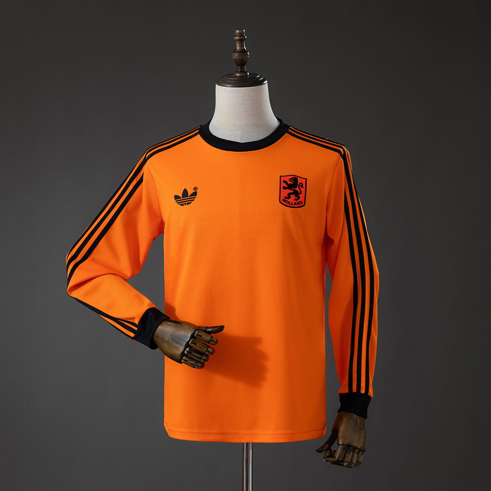 Netherlands 1980 Home Retro Long Sleeved Jersey
