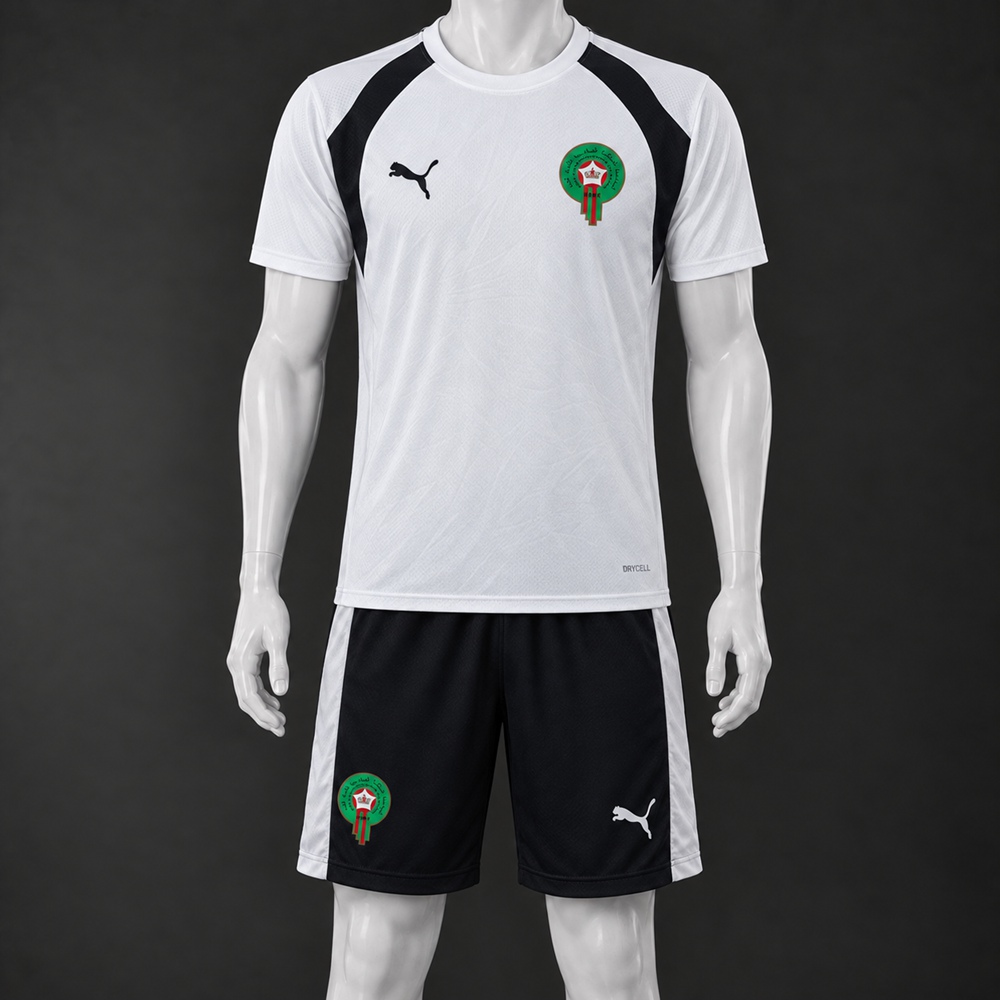 Morocco 26/27 White Black Short-Sleeve Shorts Set