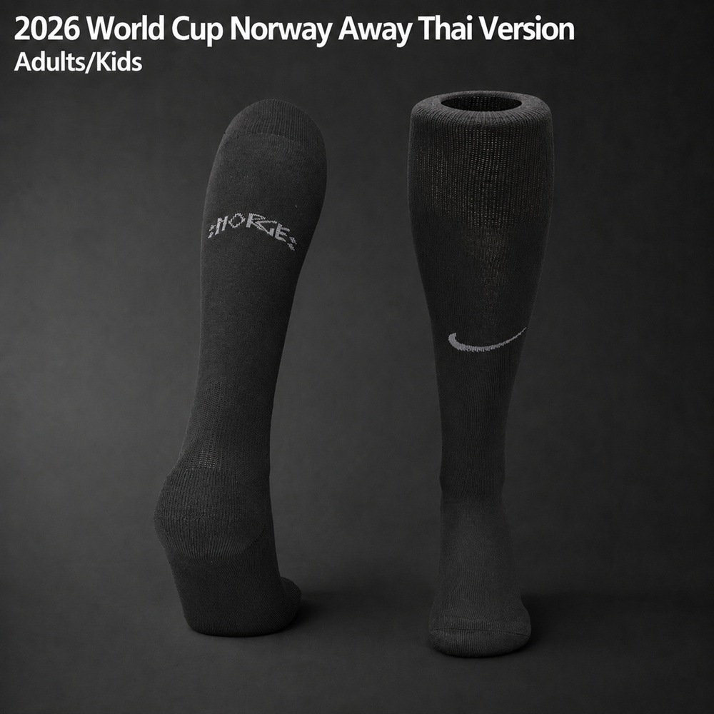 Norway 2026 World Cup Away Thai Version Adults-Kids Black