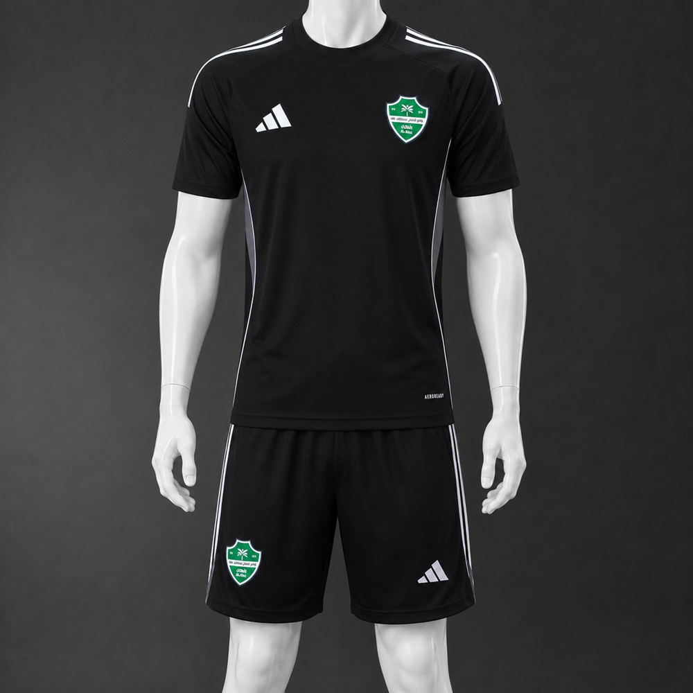 Saudi Arabia 25/26 Black White Short Sleeve Short Set