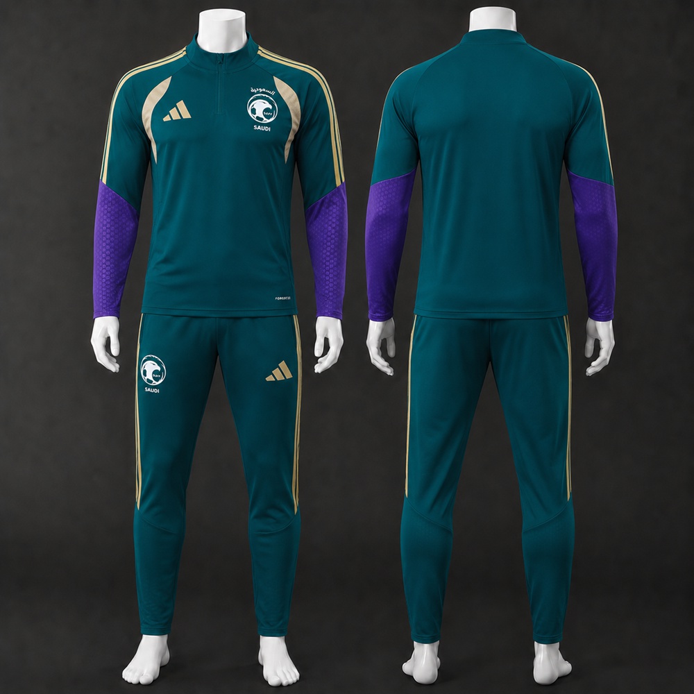 Saudi Arabia 26/27 Teal Purple Half Zip Tracksuit
