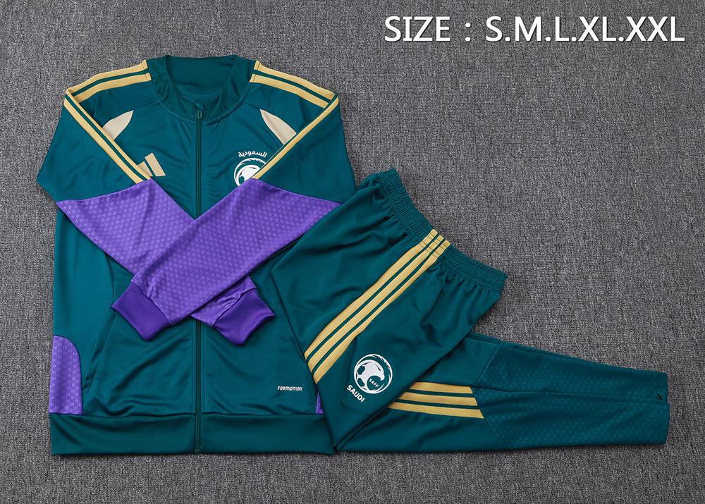 Saudi Arabia 26/27 Teal Purple & Gold Jacket Kit Foto 2