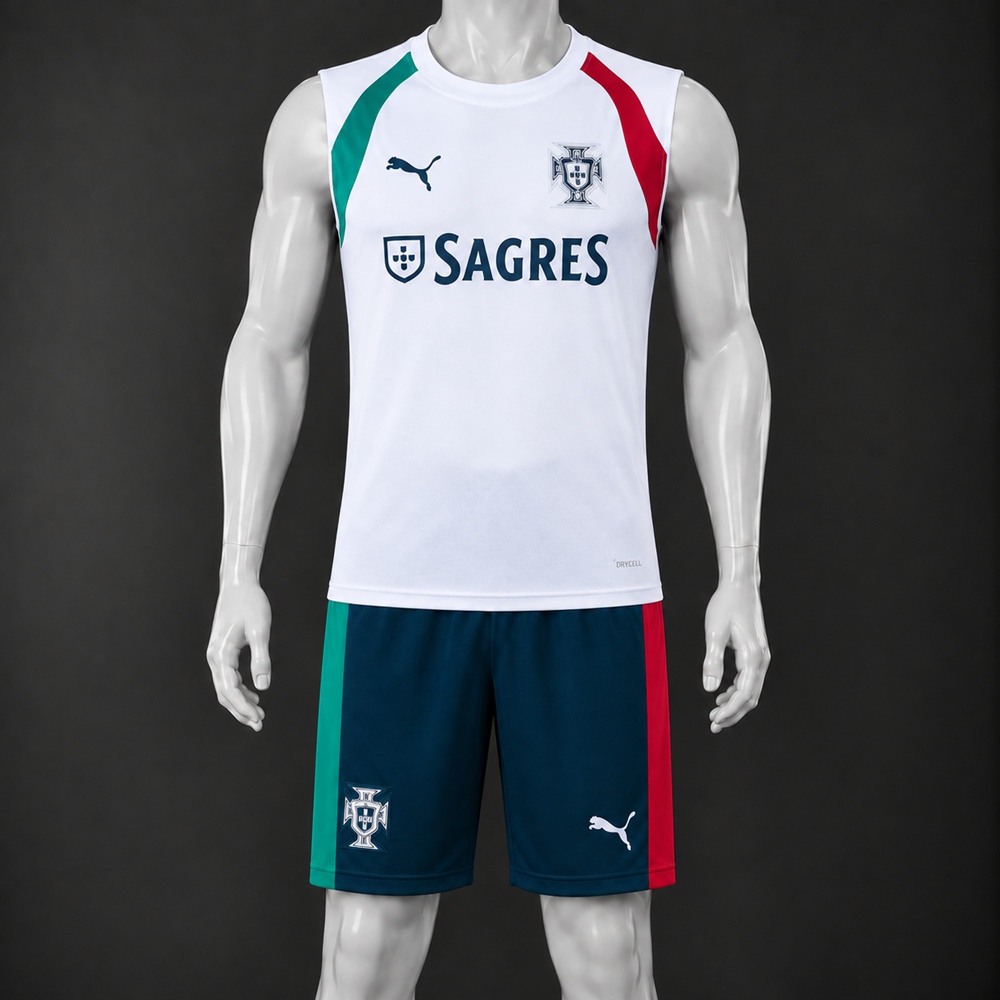 Portugal 26/27 White Navy Blue Green Red Training Vest Set