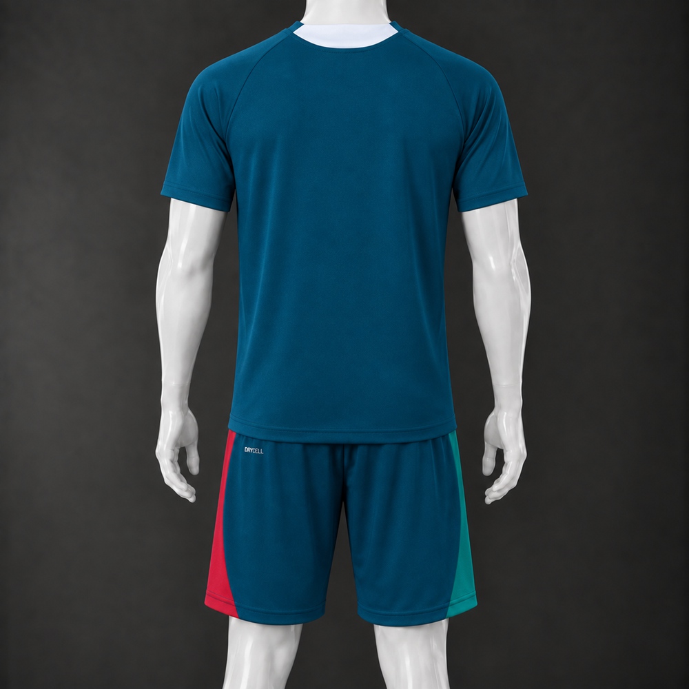 Portugal 26/27 Dark Teal Green Red Short-Sleeve Shorts Set Foto 2