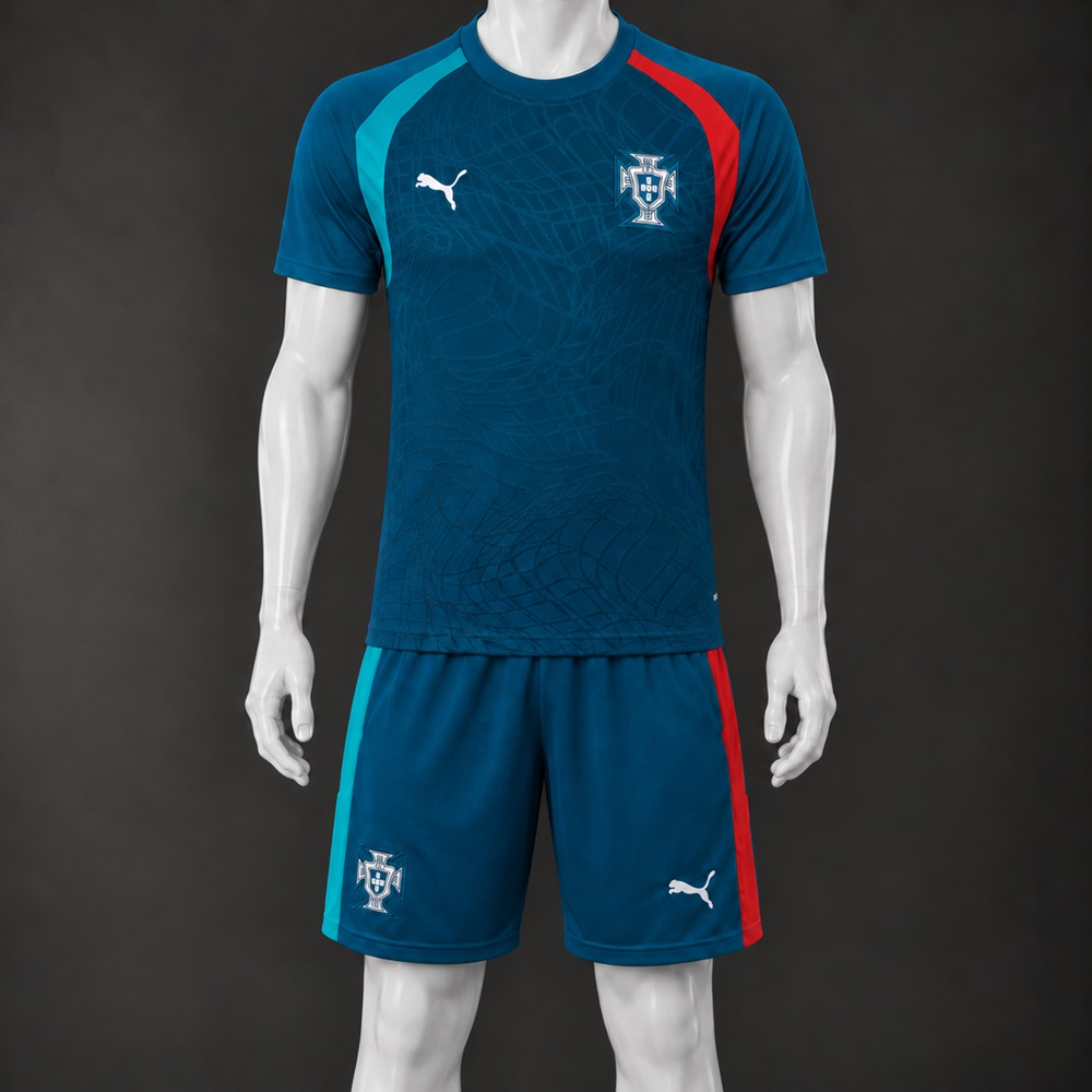 Portugal 26/27 Teal Blue Short Sleeve Short Set