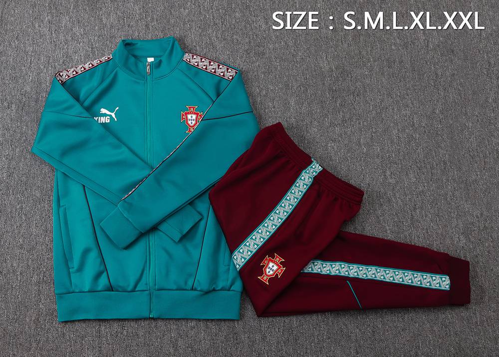 Portugal 26/27 Teal Burgundy Jacket Kit Foto 2