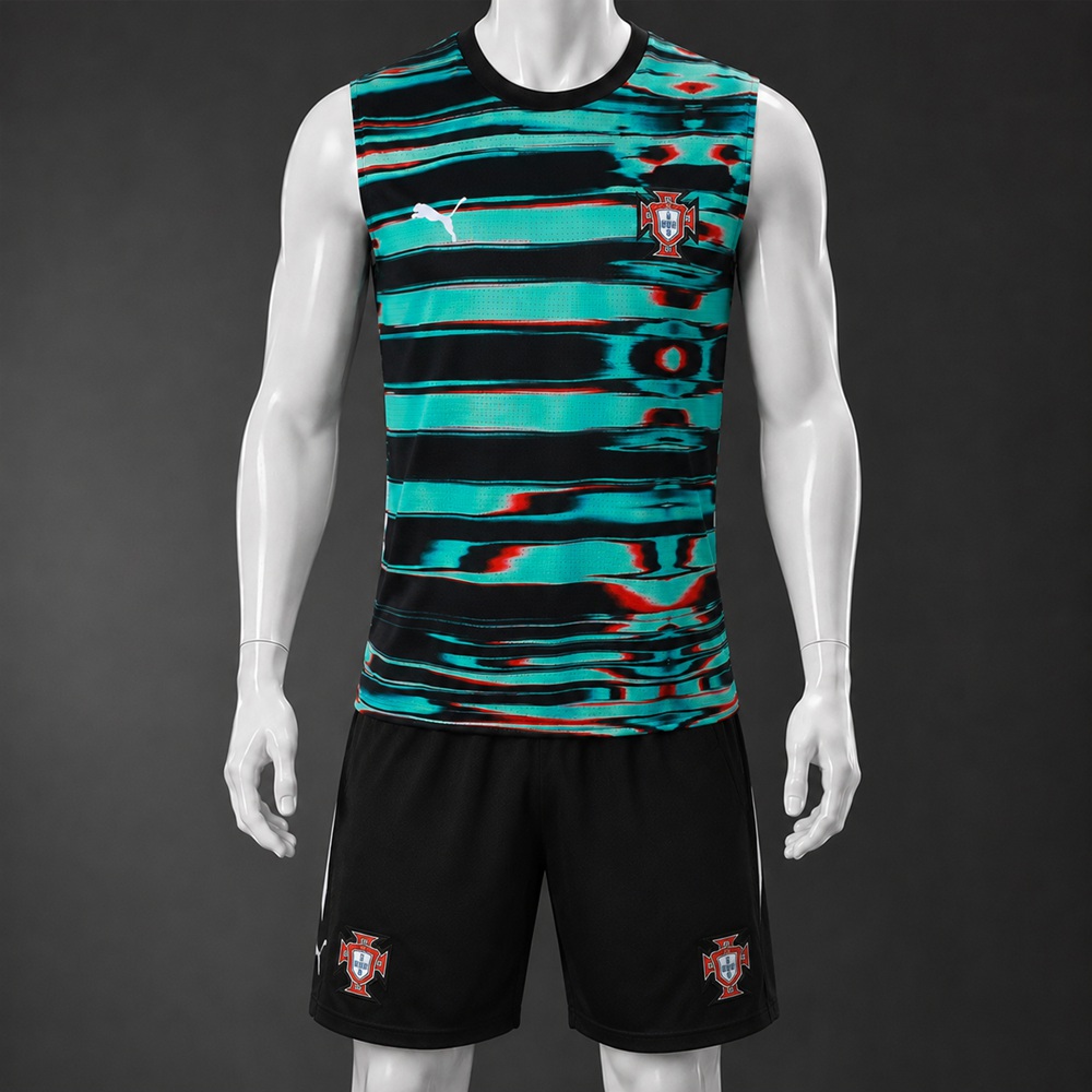 Portugal 25/26 Teal Black Training Vest kit