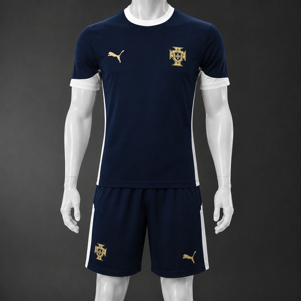 Portugal 25/26 Navy White Short Sleeve Short Set