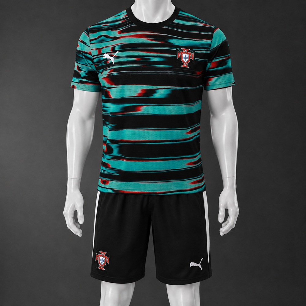 Portugal 25/26 Multicolor Stripe Print Short Sleeve Short Set