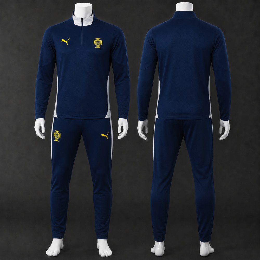 Portugal 25/26 Navy White Half Zip Tracksuit