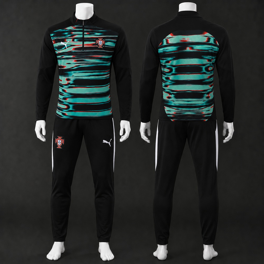 Portugal 2526 Navy Red Half Zip Tracksuit