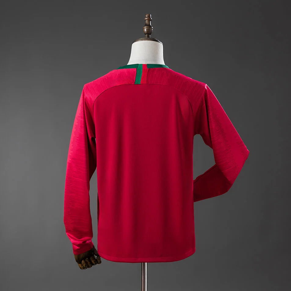 Portugal 2018 Home Long Sleeve Retro Jersey Foto 2