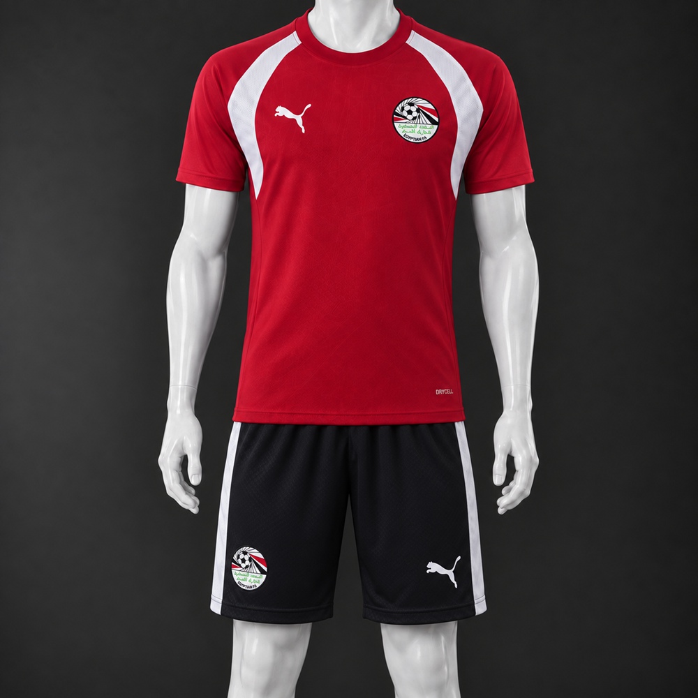 Egypt 26/27 red black white short-sleeve shorts set