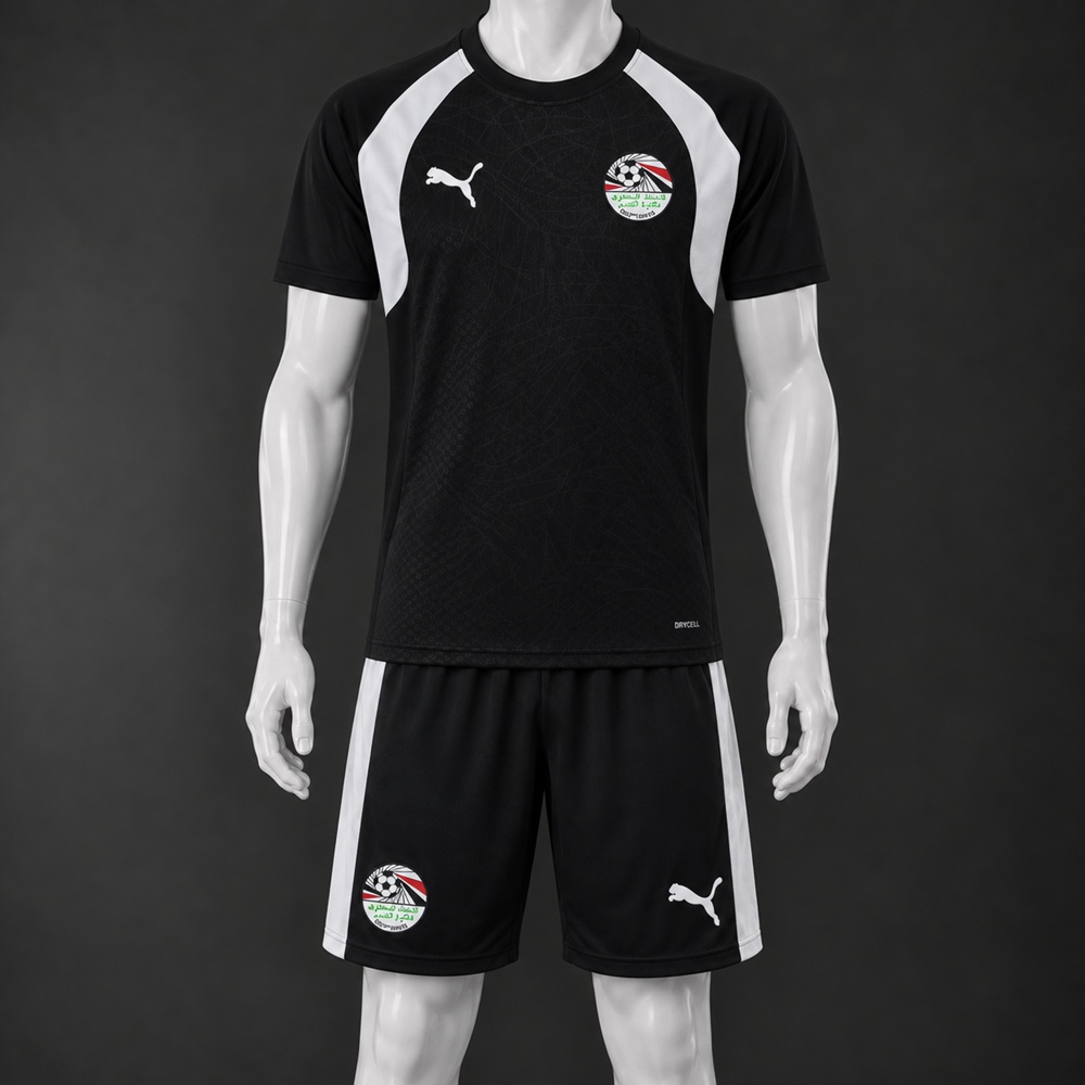 Egypt 26/27 Black White Short-Sleeve Shorts Set