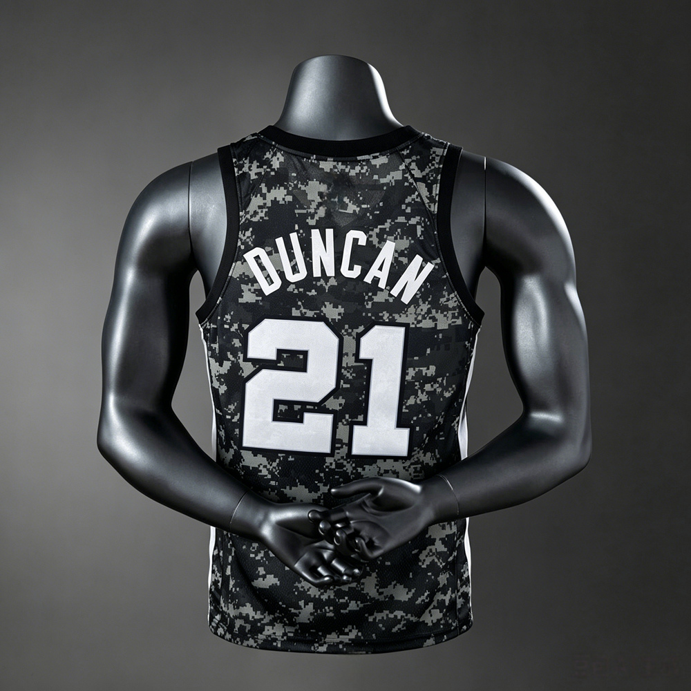 San Antonio Spurs City Edition Duncan #21 NBA Jersey Silk Version Foto 2