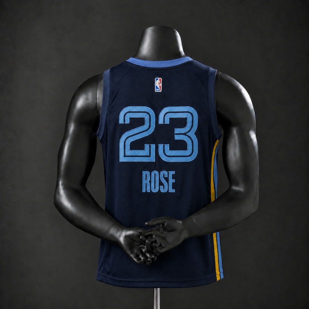 Memphis Grizzlies City Edition Derrick Rose #23 NBA Jersey Embroidered Version Foto 2