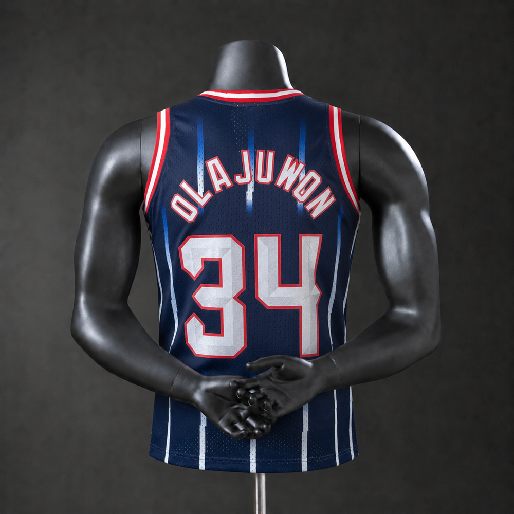 Houston Rockets  Hardwood Classics Olajuwon #34 NBA Jersey Silk Version Foto 2