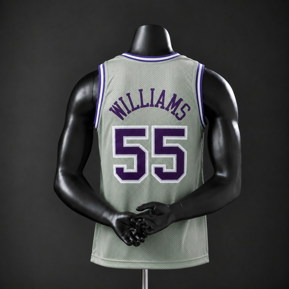 Sacramento Kings Hardwood Classics Jason Williams #55 NBA Jersey Embroidered Version Foto 2