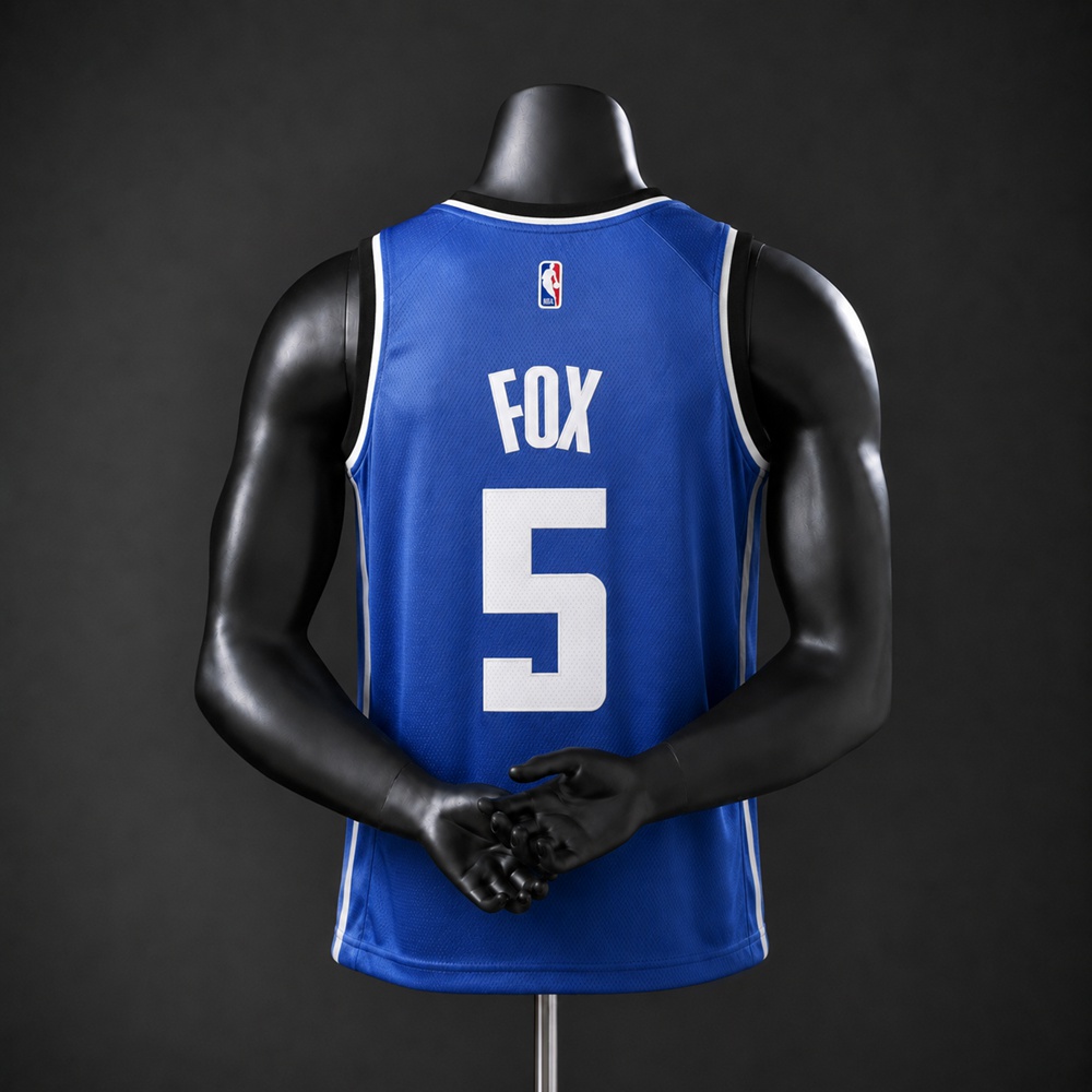 Sacramento Kings City Edition Fox #5 NBA Jersey Embroidered Version Foto 2