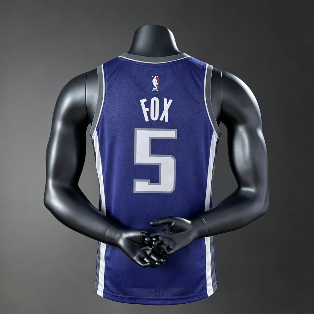 Sacramento Kings City Edition De'Aaron Fox #5 NBA Jersey Silk Version Foto 2