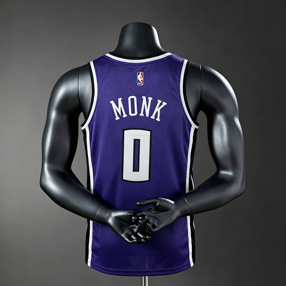 Sacramento Kings Classic Edition Monk #0 NBA Jersey Silk Version Foto 2