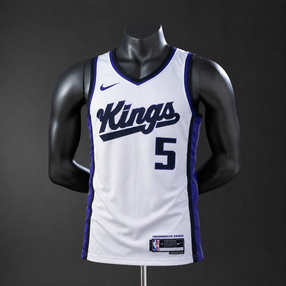 Sacramento Kings Association Edition Fox #5 NBA Jersey Silk Version