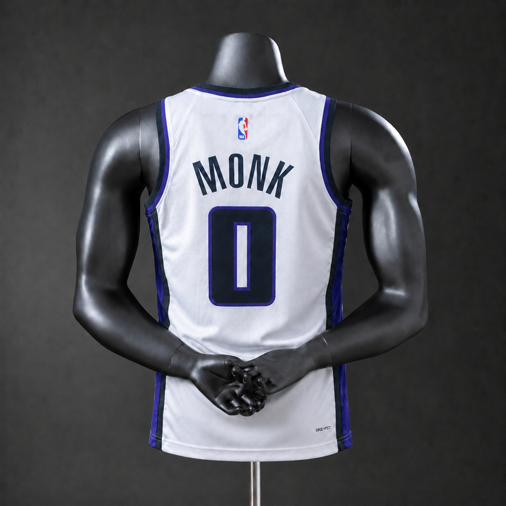 Sacramento Kings Association Edition Monk #0 NBA Jersey Silk Version Foto 2