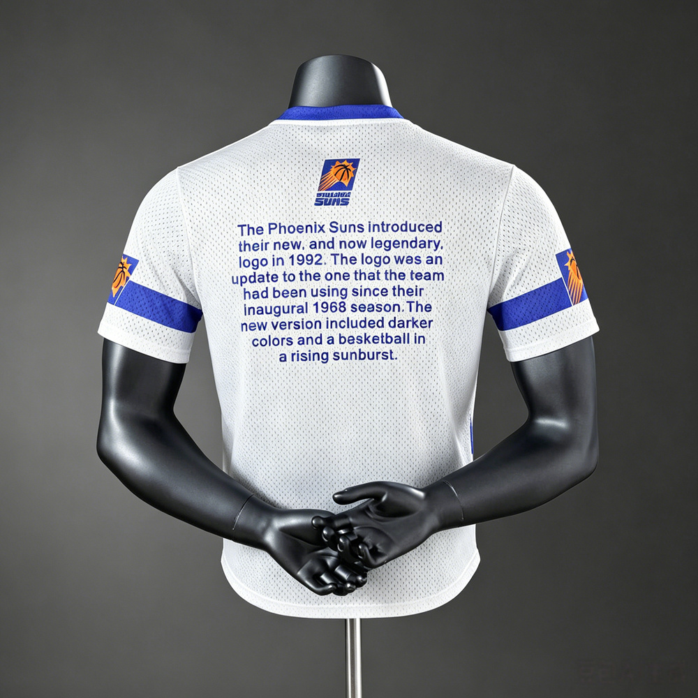 Phoenix Suns Retro Edition Team Logo NBA Shooting Shirt Silk Version Foto 2