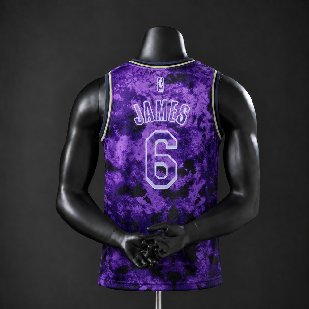 Los Angeles Lakers City Edition LeBron James #6 NBA Jersey Embroidered Version Foto 2