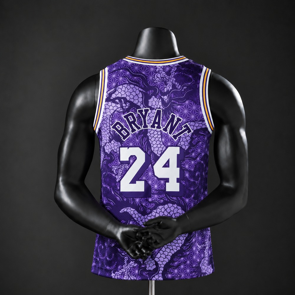 Los Angeles Lakers Hardwood Classics Edition Kobe Bryant #24 NBA Jersey Embroidered Version Foto 2
