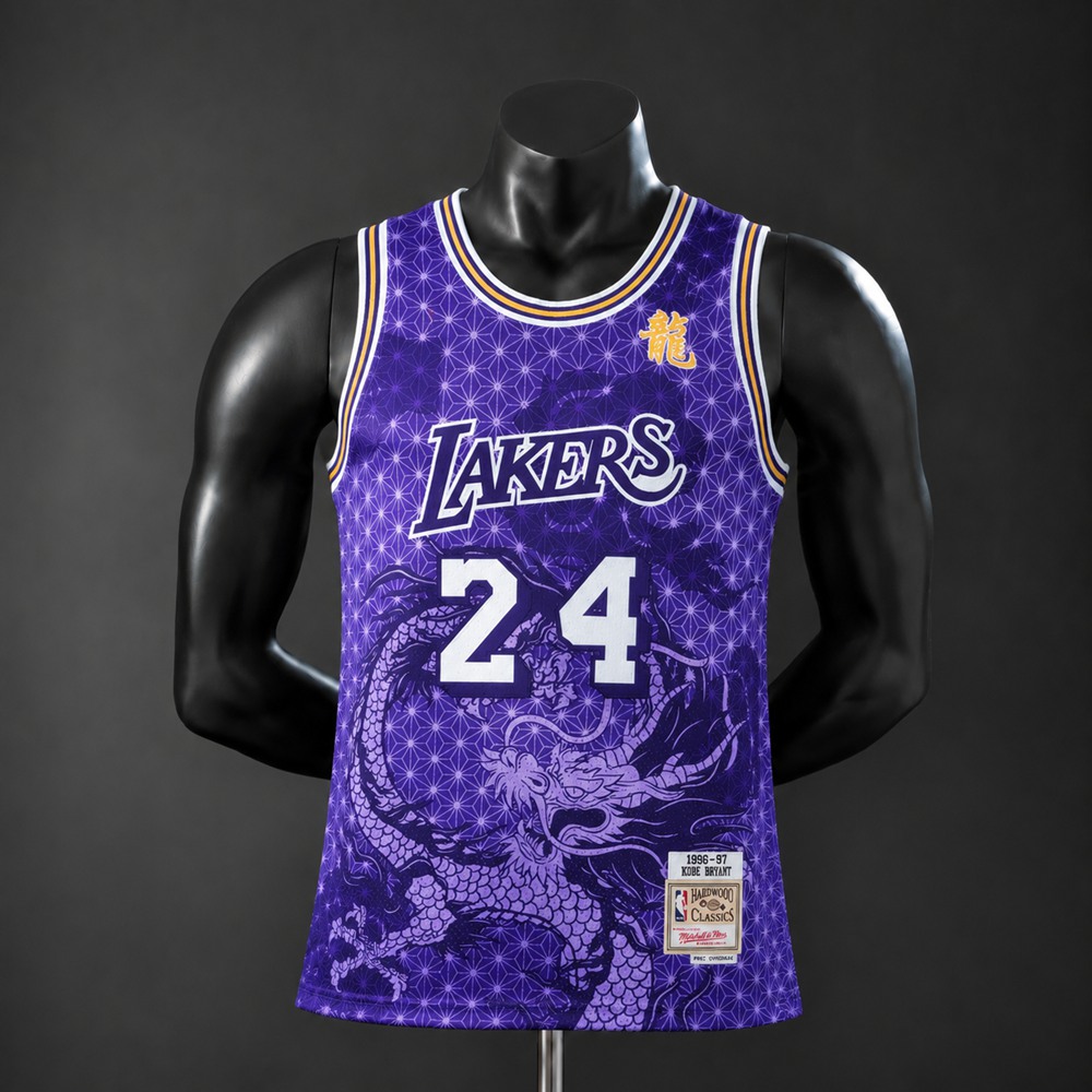 Los Angeles Lakers Hardwood Classics Edition Kobe Bryant #24 NBA Jersey Embroidered Version